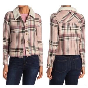 Susina Faux Shearling Trimmed Plaid Jacket Size 1X